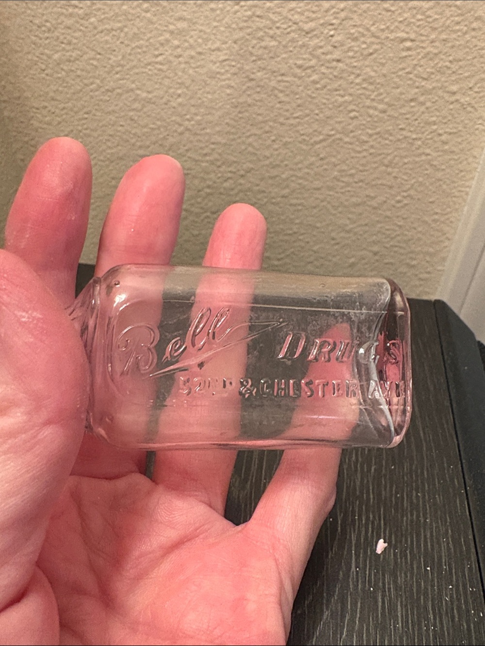 Vintage Bell Drugs Clear Bottle